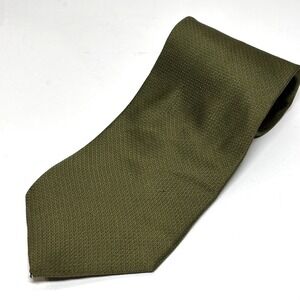 Barrington Silk Necktie Mens  Olive Green Textured Weave